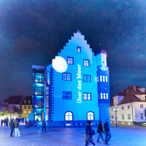 Lichtprojektion am Österreicher Schlösschen an der Kulturnacht